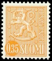 Leijonamalli m63 0,35mk oranssi nelilö FDC (esimerkkikuva)