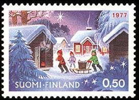 Joulupostimerkki 1977 FDC (esimerkkikuva)