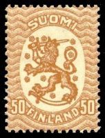 Coat of arms lion type m17, 50p light brown without wm (sample image)