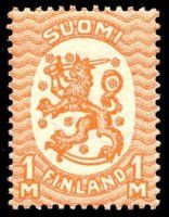 Saarisen malli m17, 1mk oranssi ilman vesileimaa (1930) (esimerkkikuva)