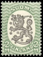 N:o block of six 64-4-1921 Coat of arms lion type m17, 2mk green/black without wm (sample image)