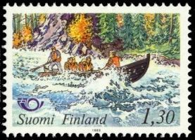Nordic Cooperation Issue 1983 2/2 - 1,30mk Kitkajoki River rapids (sample image)