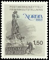 NORDIA 1985 Postimerkkinäyttely nelilö FDC (esimerkkikuva)