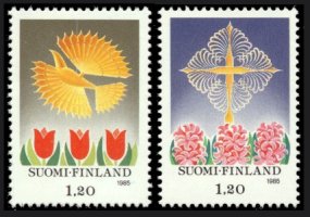 JoulupostimerkIt 1985 nelilöt FDC (esimerkkikuva)