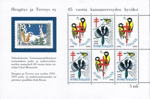 Christmas Seal 1992-1993 Birds miniature sheet (sample image)