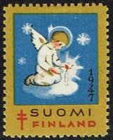 Joulumerkki 1947 Enkeli (esimerkkikuva)