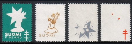Joulumerkki 1957 Enkeli Skaalasarja (4) (esimerkkikuva)