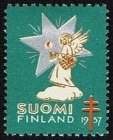Joulumerkki 1957 Enkeli (esimerkkikuva)