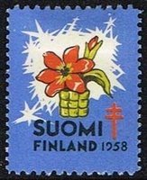 Christmas Seal 1958 Flower (sample image)