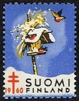 Christmas Seal 1960 sheaf for birds (sample image)