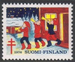 Joulumerkki 1976 Tonttuorkesteri (esimerkkikuva)