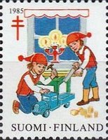 Joulumerkki 1985 Joulutonttuja 3/5 (esimerkkikuva)