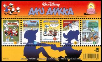 Donald Duck Comics in Finland, 50th souvenir sheet (sample image)