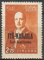 Itä-Karjala Risto Ryti 4/6 2,75 mk, ruskean oranssi (esimerkkikuva)