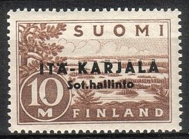 Itä-Karjala 10 mk Saimaa, lisäpainama musta (esimerkkikuva)