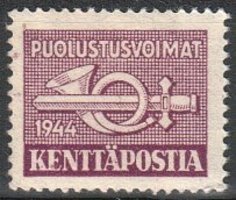 Kenttäposti miekka ja postitorvi violetti (pienempi) (esimerkkikuva)