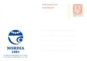 Postikortti ehiö 1,00mk ruskea (Nordia) FDC (esimerkkikuva)