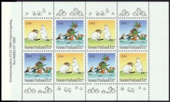 Moomin characters 1994 stamp booklet First day cancellation (sample image)