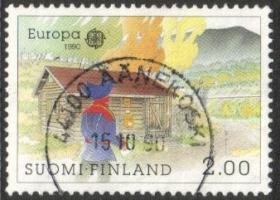 Eurooppa CEPT 1990 1/2 Postitoimisto - Äänekoski 15.10.90 (esimerkkikuva)