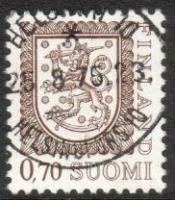 Coat of arms lion m75 0,70mk brown - Helsinki 25.8.75 23 (sample image)