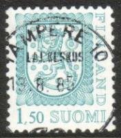 Coat of arms lion m75 1,50 mk l.blue - Tampere 10, 13.8.85 (sample image)