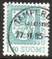 Coat of arms lion m75 1,50 mk l.blue - Tampere 27.11.85 (sample image)