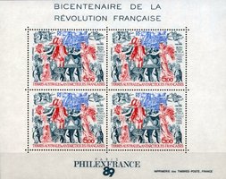 Bicentenary of the French Revolution souvenir sheet (sample image)