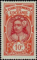 Tahitian girl 10c red (esimerkkikuva)