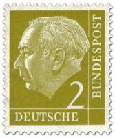 President Theodor Heuss (set I) 2pf (esimerkkikuva)
