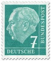 President Theodor Heuss (set I) 7pf Wz 4 W, paper x (esimerkkikuva)