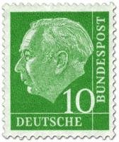 President Theodor Heuss (set I) 10pf Wz 4 W, paper y (esimerkkikuva)