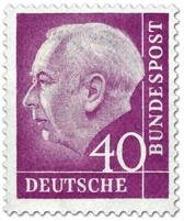 President Theodor Heuss (set I) 40pf Wz 4 W, paper x (esimerkkikuva)