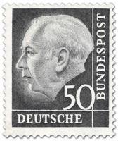 President Theodor Heuss (set I) 50pf Wz 4 W, paper x (esimerkkikuva)