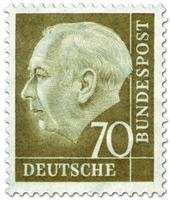 President Theodor Heuss (set I) 70pf Wz 4 W, paper x (esimerkkikuva)
