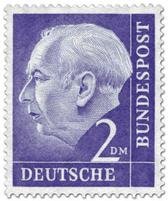 President Theodor Heuss (set I) 2dm Wz 4 X, paper x (esimerkkikuva)