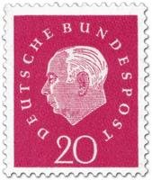 President Theodor Heuss (III) 3/5 20pf (number on the back) (esimerkkikuva)