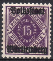 Württemberg, Official digits in diamond 15pf (esimerkkikuva)