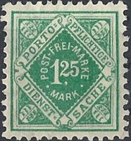 Württemberg, Official digits in diamond 1,25 mark (esimerkkikuva)