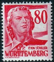 FRZO-WÜHO Personalities and views - 80pf Friedrich von Schiller (esimerkkikuva)