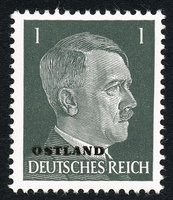 OSTLAND overprint over German Hitler 1pf definitive (esimerkkikuva)