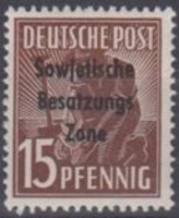 Germany Soviet zone Sowjetische Besatzungs Zone overprint 15pf (esimerkkikuva)
