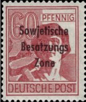 Germany Soviet zone Sowjetische Besatzungs Zone overprint 60pf (esimerkkikuva)
