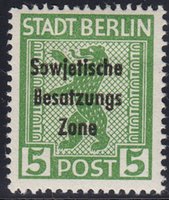 Germany Soviet zone Berlin and Brandenburg overprint 5pf (esimerkkikuva)