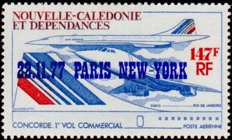 Concorde First Flight Paris - New York, Overprint (esimerkkikuva)