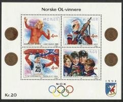 Winter Olympic Gold Medalists from Norway (Lillehammer 1994) 1989 Souvenir Sheet (esimerkkikuva)