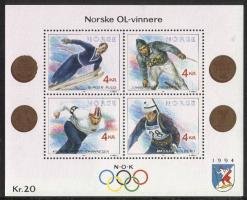 Winter Olympic Gold Medalists from Norway (Lillehammer 1994) 1991 Souvenir Sheet (esimerkkikuva)