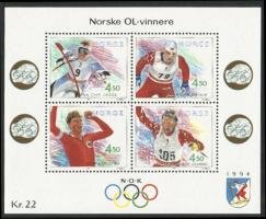 Winter Olympic Gold Medalists from Norway (Lillehammer 1994) 1993 Souvenir Sheet (sample image)