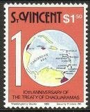 10th anniv. of Caribbean Free Trade Assoc Chaguaramas 3/4 - Map (sample image)