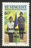 CARIBBEAN / ROYAL VISIT - 1985 - overprint 2/8 - Boys Brigade (sample image)