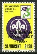 CARIBBEAN / ROYAL VISIT - 1985 - overprint 5/8 - Scout Emblem (esimerkkikuva)